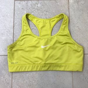 Mustard Yellow Nike Dri Fit Sports Bra